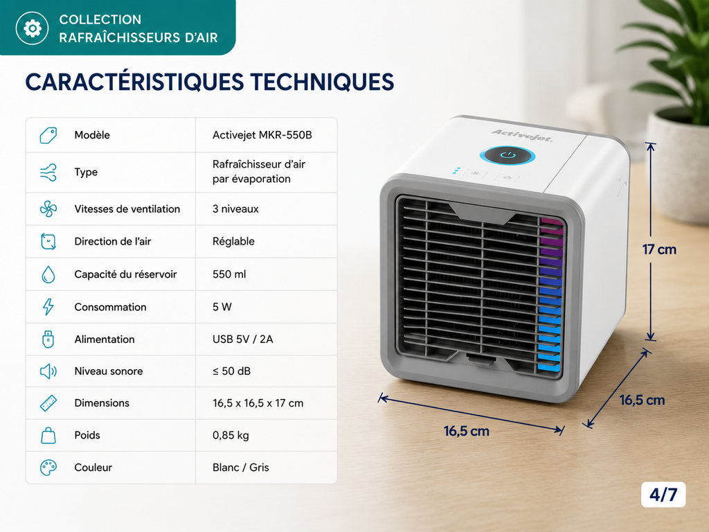 Rafraîchisseur d'air mobile - Activejet MKR-550B - Entrée de gamme