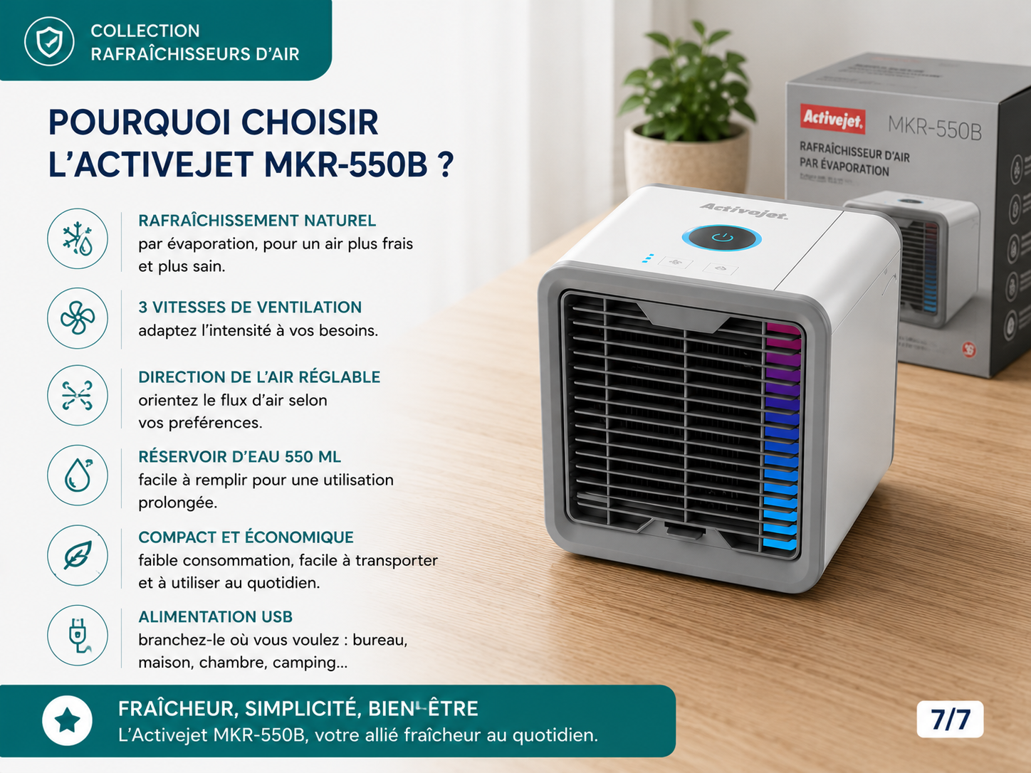 Rafraîchisseur d'air mobile - Activejet MKR-550B - Entrée de gamme